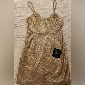 Lulu's Gold Mini Dress